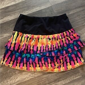 Lucky in Love Vibrant Tie-Dye tennis/Pickleball Skirt S